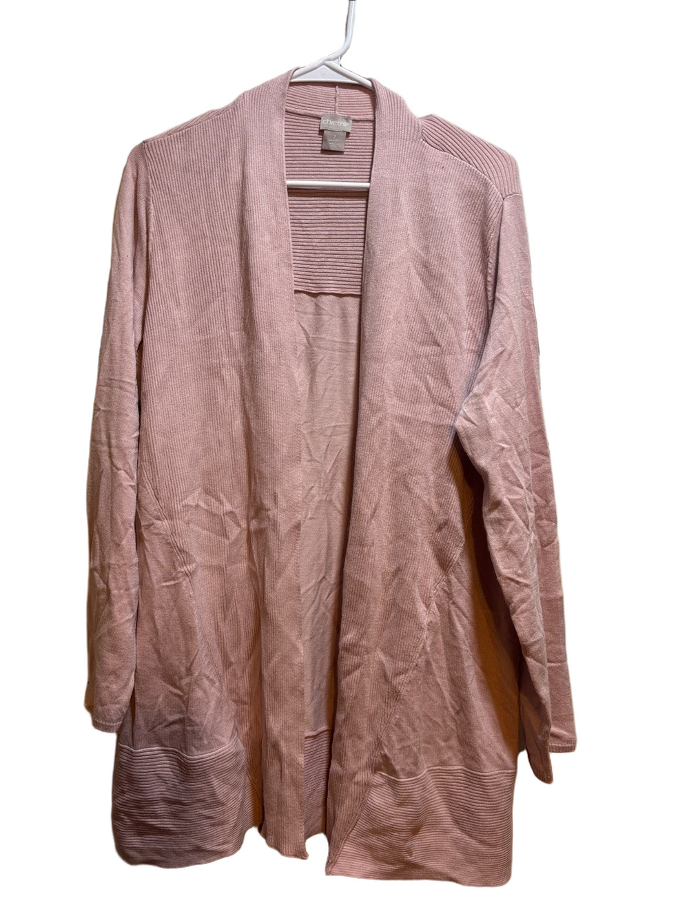🍒Chico’s Open-Front Lightweight Cardigan - Dusty Rose size 2 /us -L GUC